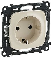 Розетка с заземлением без рамки Legrand Valena Allure 1-м. шторки слоновая кость картинка